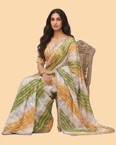 Digital Print Space Silk Bridal Sarees — image 4