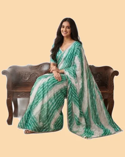 Digital Print Space Silk Bridal Sarees — image 4