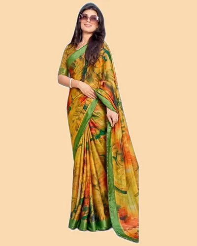 Glamorous Siya Silk Digital Print Regular Sarees — image 2