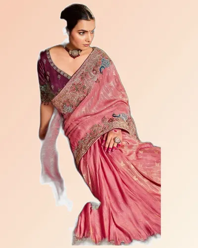 Gorgeous Pure Tissue Zari Weaving Embroidered Sarees — image 4