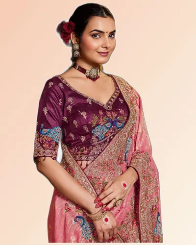 Gorgeous Pure Tissue Zari Weaving Embroidered Sarees — image 2