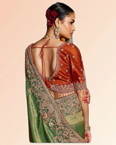 Gorgeous Pure Tissue Zari Weaving Embroidered Sarees — image 2