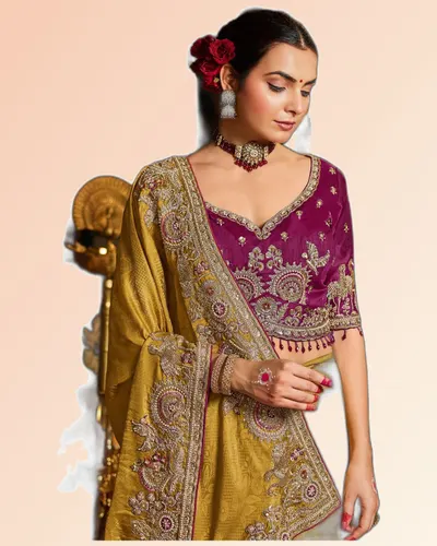 Gorgeous Pure Tissue Zari Weaving Embroidered Sarees — image 3