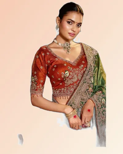 Gorgeous Pure Tissue Zari Weaving Embroidered Sarees — image 3