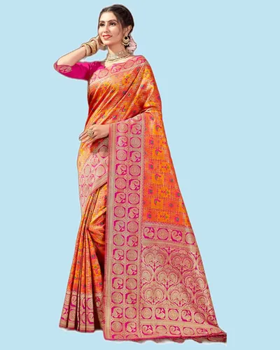 Vishwa Patola Silk Checks Broad Border Sarees