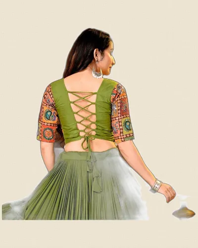 Striking Pure Cotton Ribbon Lace Lehengas — image 7