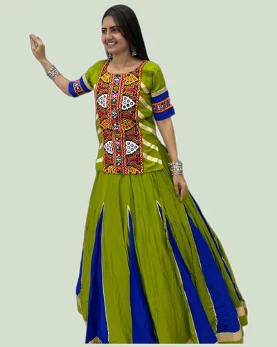 Fluid Pure Cotton Festival  Kediyu Lehengas — image 3