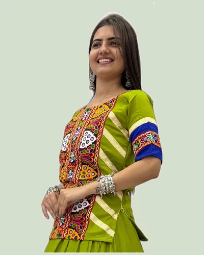 Fluid Pure Cotton Festival  Kediyu Lehengas — image 8