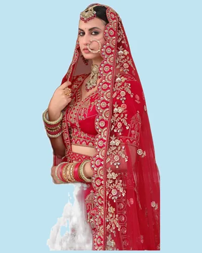 Premium Ready Silk Heavy Beads Zardozi Embroidered Lehengas — image 14