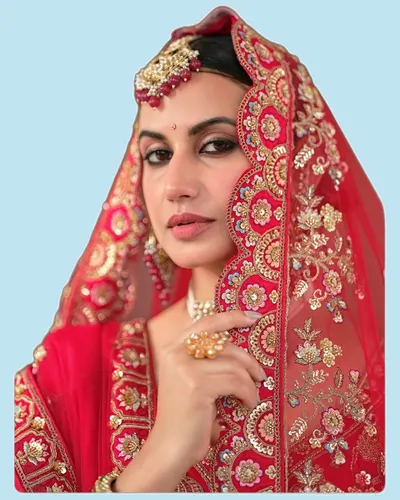 Premium Ready Silk Heavy Beads Zardozi Embroidered Lehengas — image 11