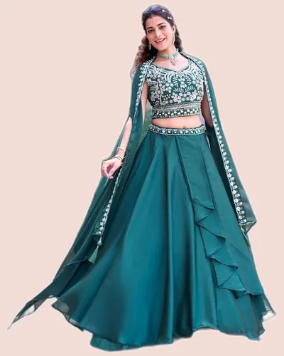 Stunning Pure Rangoli Silk Heavy  Embroidery Lehengas — image 3