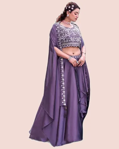Stunning Pure Rangoli Silk Heavy  Embroidery Lehengas — image 2