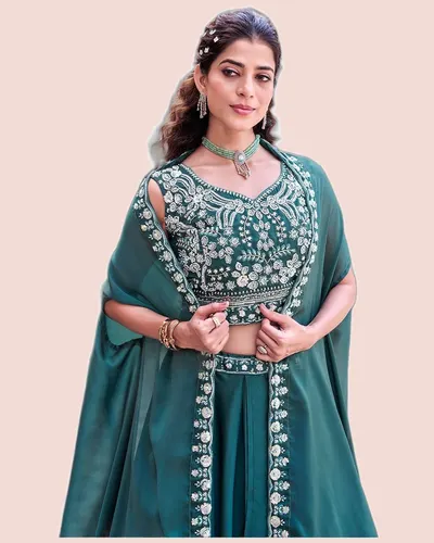 Stunning Pure Rangoli Silk Heavy  Embroidery Lehengas — image 2