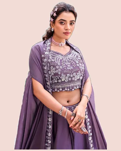 Stunning Pure Rangoli Silk Heavy  Embroidery Lehengas — image 3