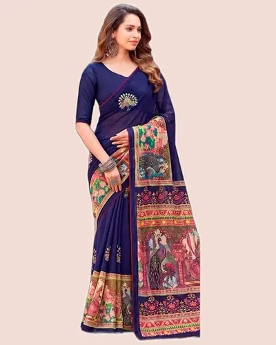Jagriti Dazzling Moss Foil Print Swarovski Work Sarees — image 2