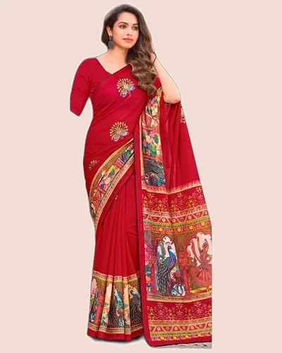 Jagriti Dazzling Moss Foil Print Swarovski Work Sarees — image 2