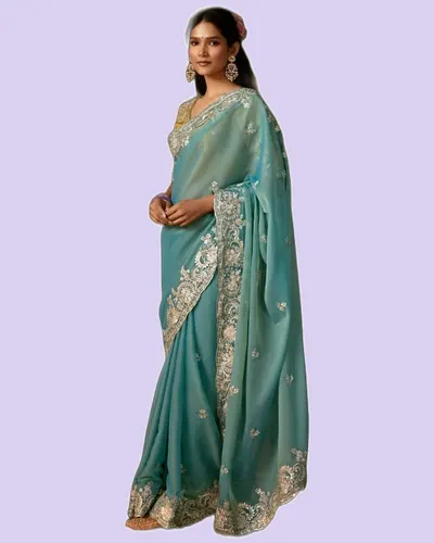 Rich Look Zari Organza Chandrima Sarees