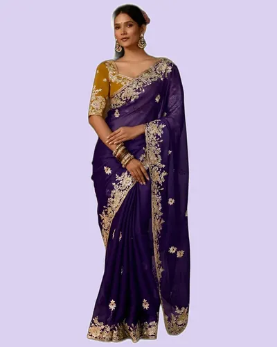 Rich Look Zari Organza Chandrima Sarees