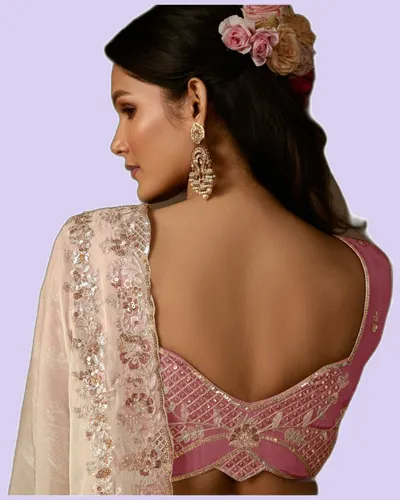 Rich Look Zari Organza Chandrima Sarees — image 4