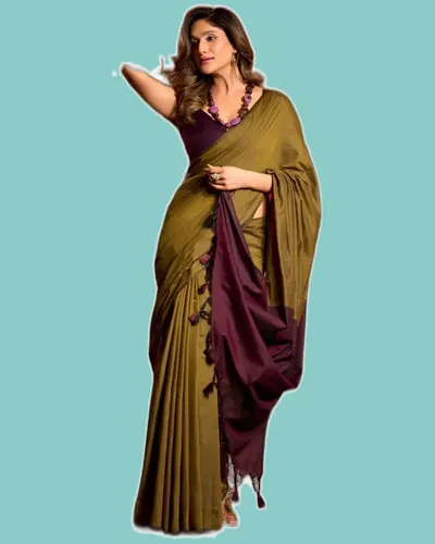 Elegant Mal Cotton Contrast Pallu Sarees — image 3