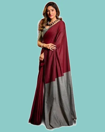 Elegant Mal Cotton Contrast Pallu Sarees — image 3