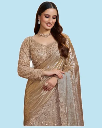 Glamorous Foil Satin Partywear Festive Lehengas — image 2