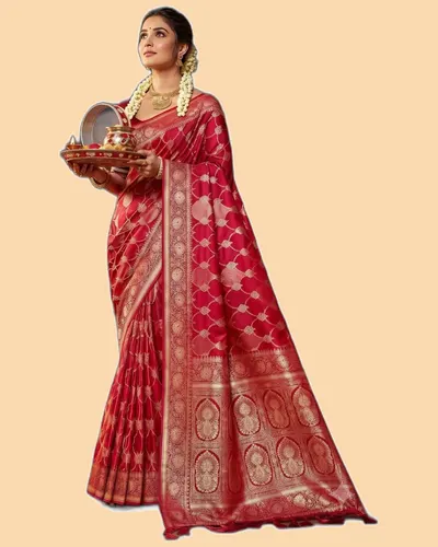 Karva Chauth Soft Silk Weaved Border Sarees