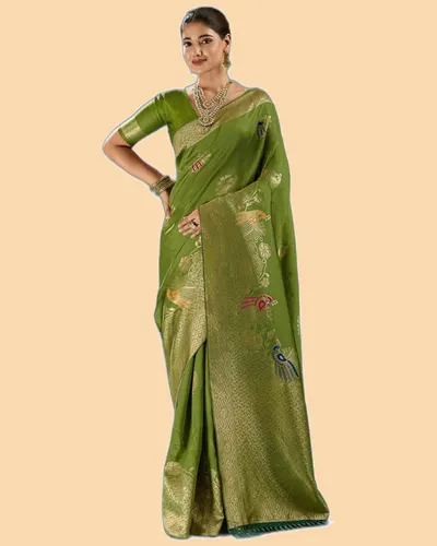 Regal Silk Peacock Woven Banarasi Silk Sarees