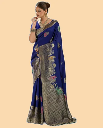 Regal Silk Peacock Woven Banarasi Silk Sarees