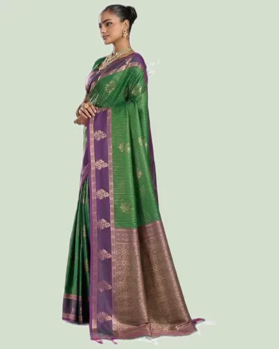Timeless Crafted Silk Zari Weaving Pallu Border Sarees