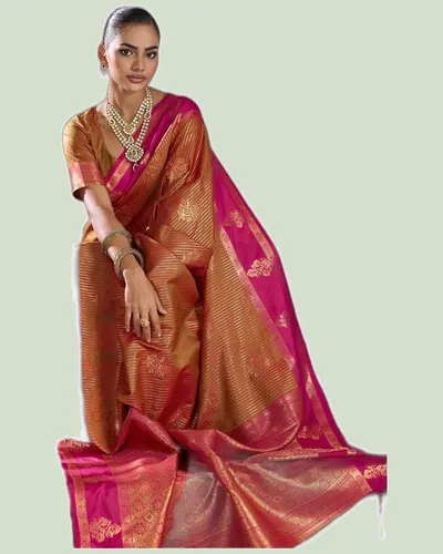 Timeless Crafted Silk Zari Weaving Pallu Border Sarees — image 4