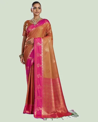 Timeless Crafted Silk Zari Weaving Pallu Border Sarees