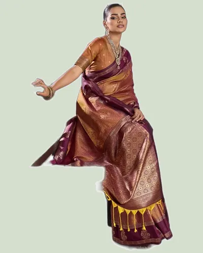 Timeless Crafted Silk Zari Weaving Pallu Border Sarees — image 5
