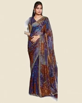 Luxurious Fancy Two Tone Satin Silk Sarees — image 3