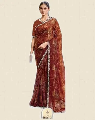 Luxurious Fancy Two Tone Satin Silk Sarees — image 3