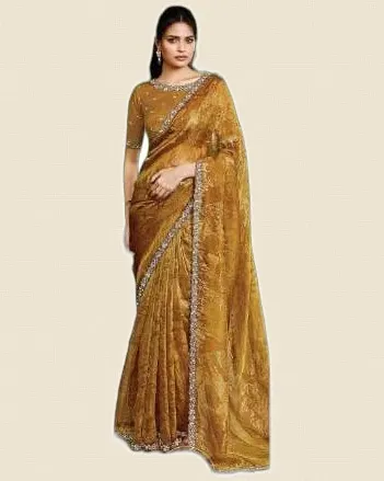 Luxurious Fancy Two Tone Satin Silk Sarees — image 3