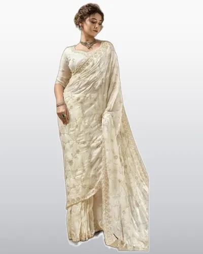 Lustrous Velvet Satin Heavy Zari Work Sarees — image 8