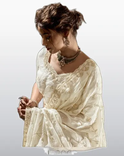 Lustrous Velvet Satin Heavy Zari Work Sarees — image 6