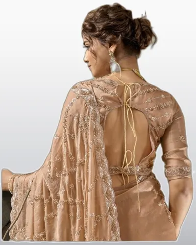 Lustrous Velvet Satin Heavy Zari Work Sarees — image 4
