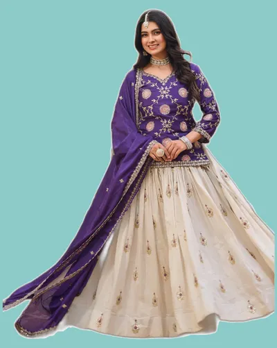 Rich Look Pure Chinon Bridal Lehengas — image 4