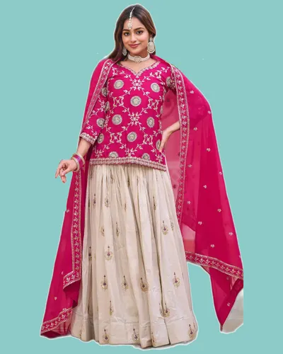 Rich Look Pure Chinon Bridal Lehengas