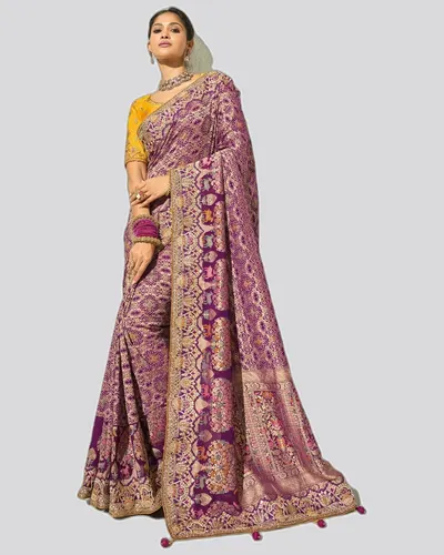 Bandhej  Pure Georgette Heavy Work Designer Sarees — image 2