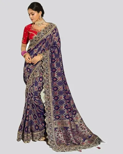 Bandhej  Pure Georgette Heavy Work Designer Sarees — image 5