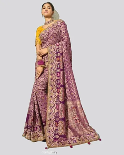 Bandhej  Pure Georgette Heavy Work Designer Sarees — image 5