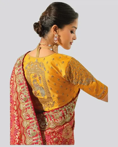 Bandhej  Pure Georgette Heavy Work Designer Sarees — image 2