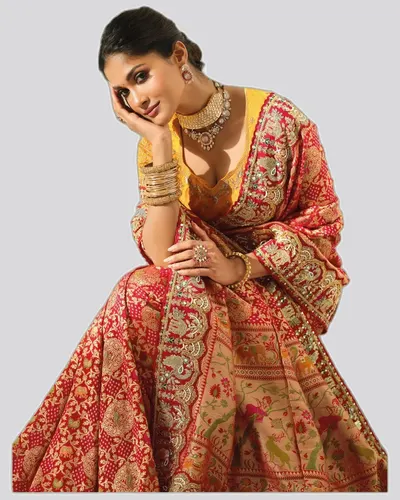 Bandhej  Pure Georgette Heavy Work Designer Sarees — image 3