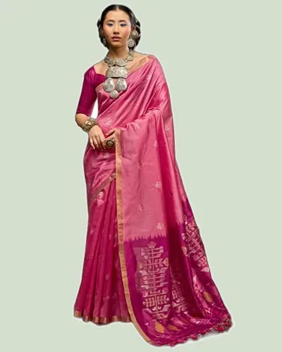 Kanoi Paithani Tussar Silk Handloom Weaving Sarees — image 3