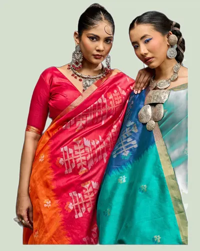 Kanoi Paithani Tussar Silk Handloom Weaving Sarees — image 3
