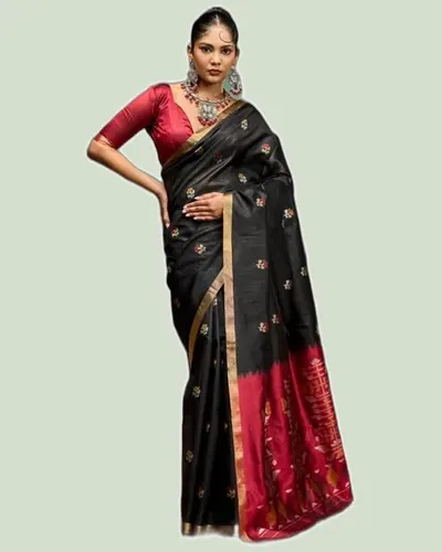 Kanoi Paithani Tussar Silk Handloom Weaving Sarees — image 2
