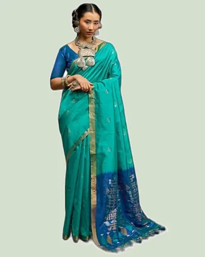 Kanoi Paithani Tussar Silk Handloom Weaving Sarees — image 2